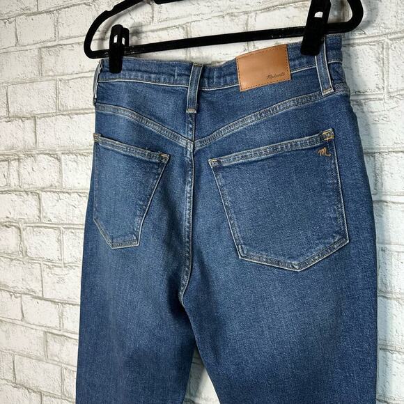 Madewell Jeans The Momjean Mom Style High Waist Straight Leg Distressed Blue 26 - Picture 7 of 13